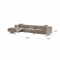 Richmond Interiors Bank Hoxton 3-zits + lounge links Be Lovely 170 Beige
