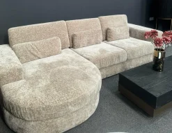 Richmond Interiors Bank Felix lounge links rond + 2.5 zits - Island shitake 124 - Showroommodel