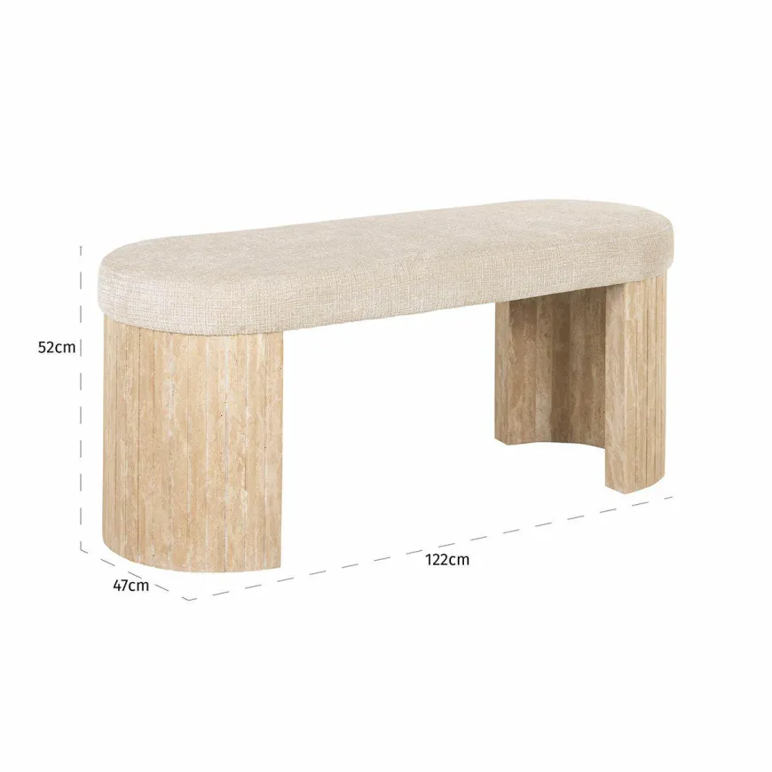 Richmond Interiors Bank Gallice natural beige travertine
