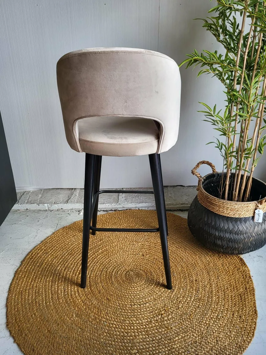 Richmond Interiors Barstoel Savoy khaki velvet - Showroommodel