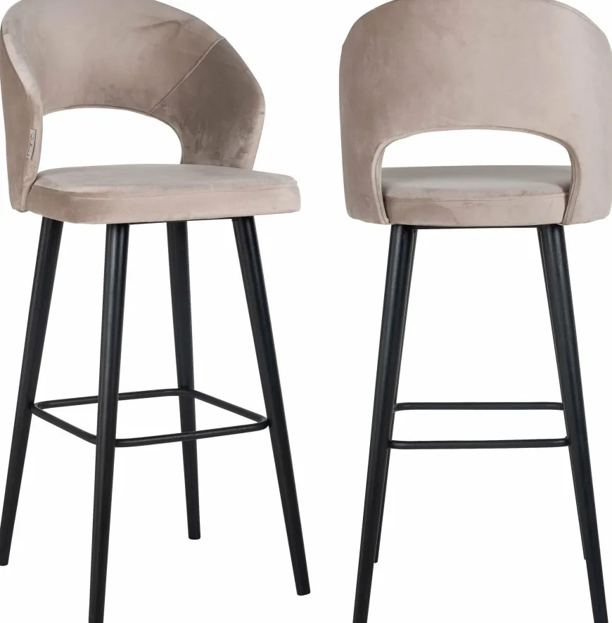 Richmond Interiors Barstoel Savoy khaki velvet - Showroommodel