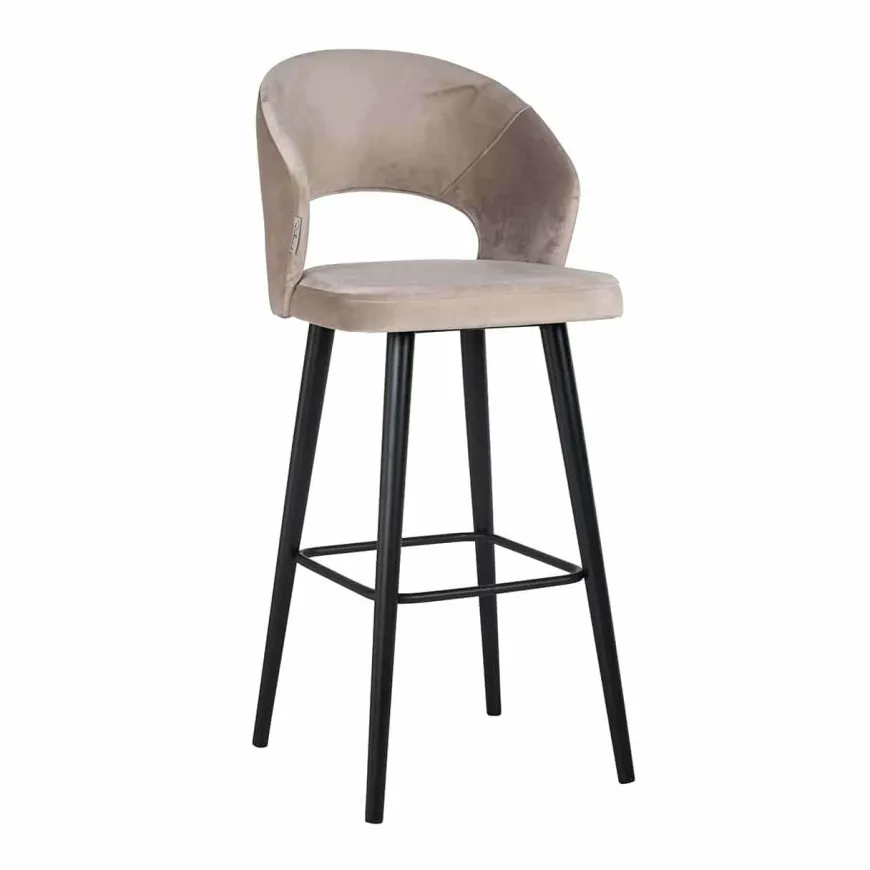 Richmond Interiors Barstoel Savoy khaki velvet - Showroommodel