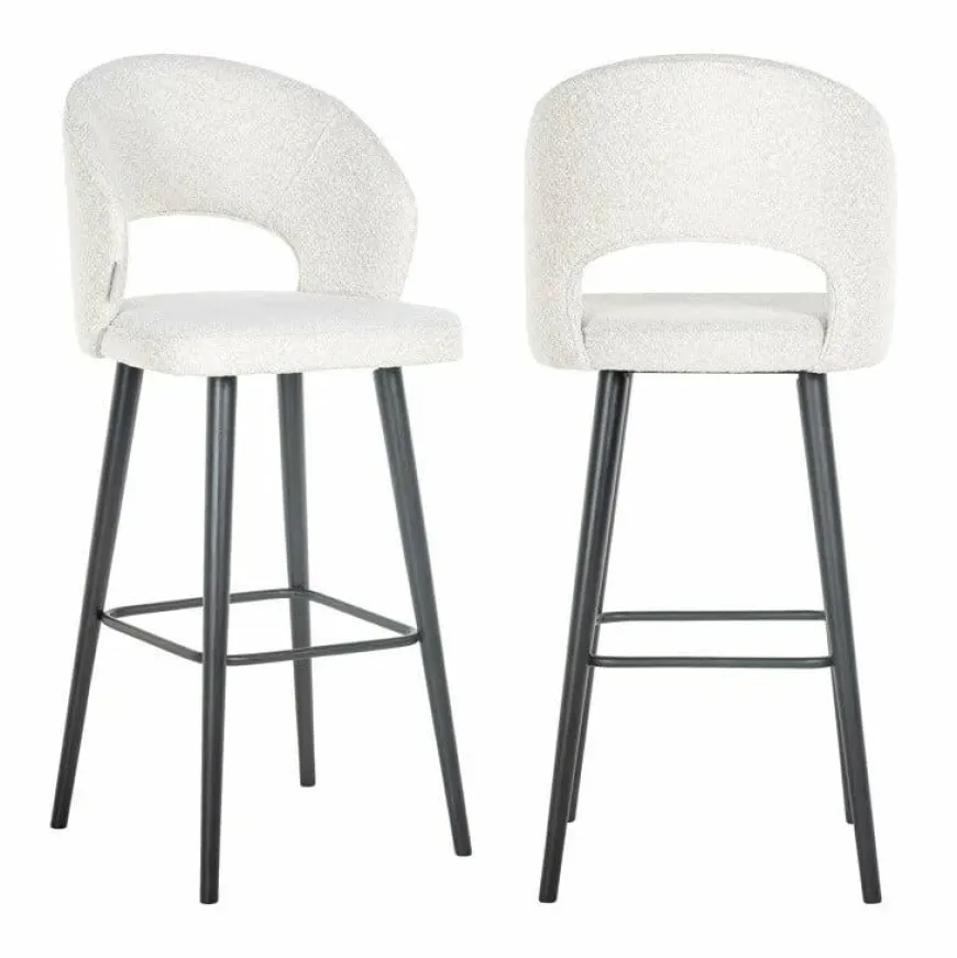 Richmond Interiors Barstoel Savoy white bouclé (Copenhagen 900 Bouclé White)