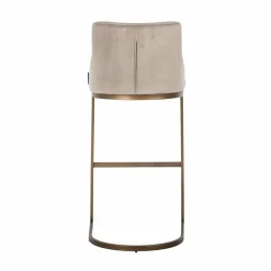 Richmond Interiors Barstoel Bolton khaki velvet geborsteld goud Khaki