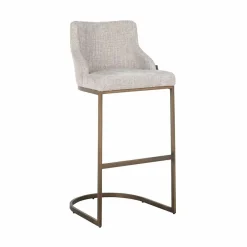 Richmond Interiors Barstoel Bolton natural renagade met geborsteld goud