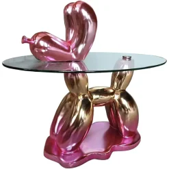 Richmond Interiors Bijzettafel Usha met glas Pink