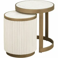 Richmond Interiors Bijzettafel Tivoli set van 2 Wit