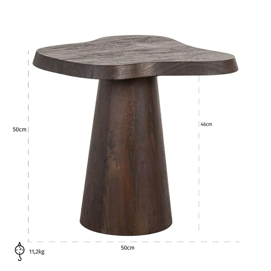 Richmond Interiors Bijzettafel Odile 50Ø donkerbruin