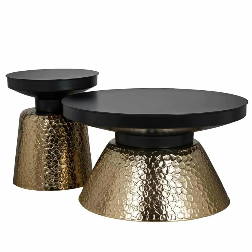 Richmond Interiors Bijzettafel Freddie (Black/gold)