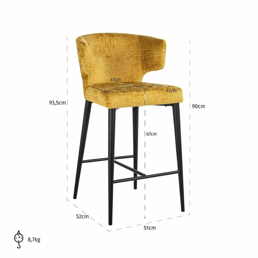 Richmond Interiors Counterstoel Taylor mustard fusion