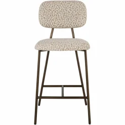 Richmond Interiors Counterstoel Xenia beige leopard fire retardant (Set of 2)