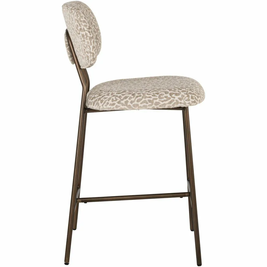 Richmond Interiors Counterstoel Xenia beige leopard fire retardant (Set of 2)