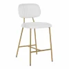 Richmond Interiors Counterstoel Xenia White Bouclé / Brushed Gold (Copenhagen 900 Bouclé White)