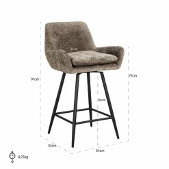 Richmond Interiors Counterstoel Linsey Niagara 104 Stone Chenille