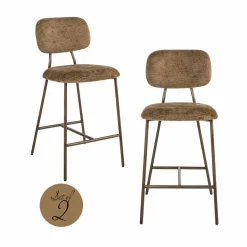 Richmond Interiors Counterstoel Xenia brandy fusion Set van 2