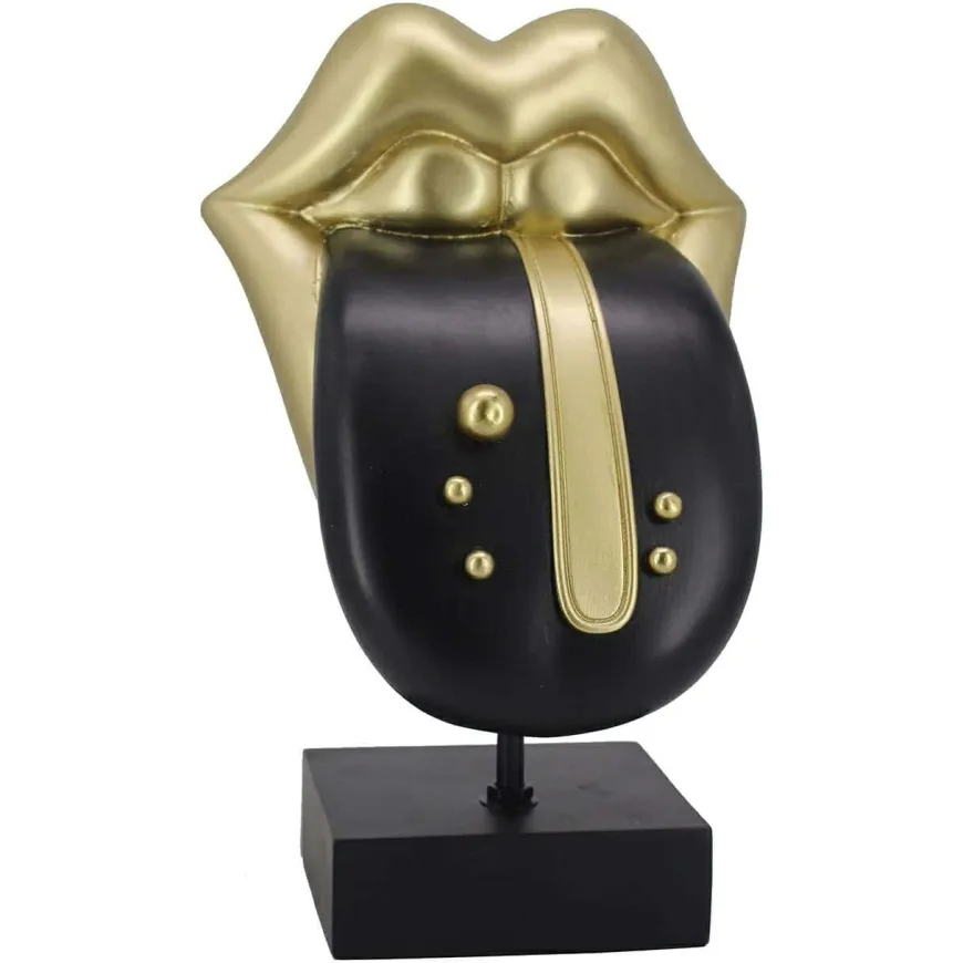Richmond Interiors Deco object Tongue Zwart/Goud