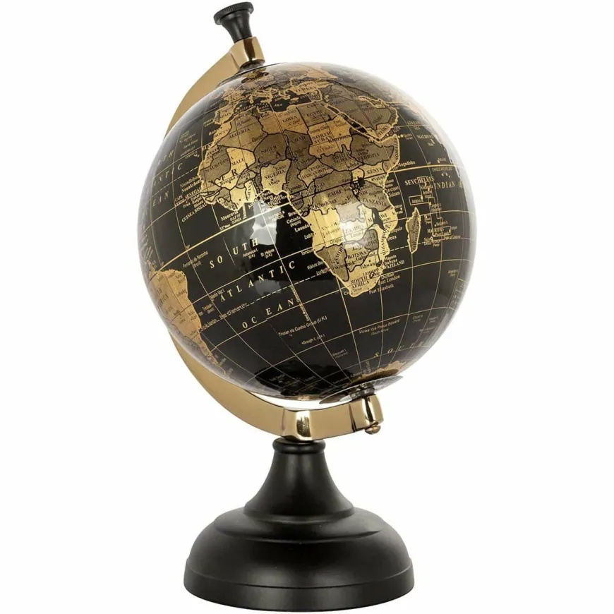 Richmond Interiors Deco object wereldbol Jilly Zwart