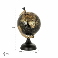 Richmond Interiors Deco object wereldbol Jilly Zwart