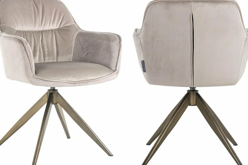Richmond Interiors Draaistoel Aline khaki velvet