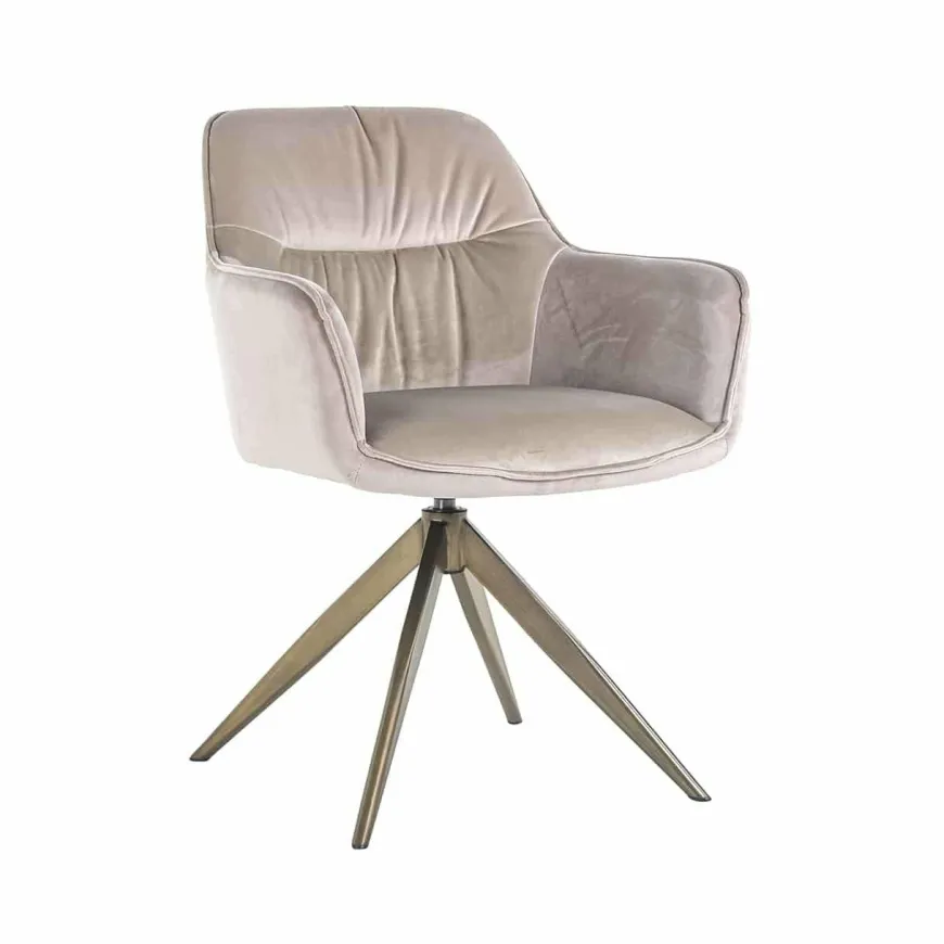 Richmond Interiors Draaistoel Aline khaki velvet