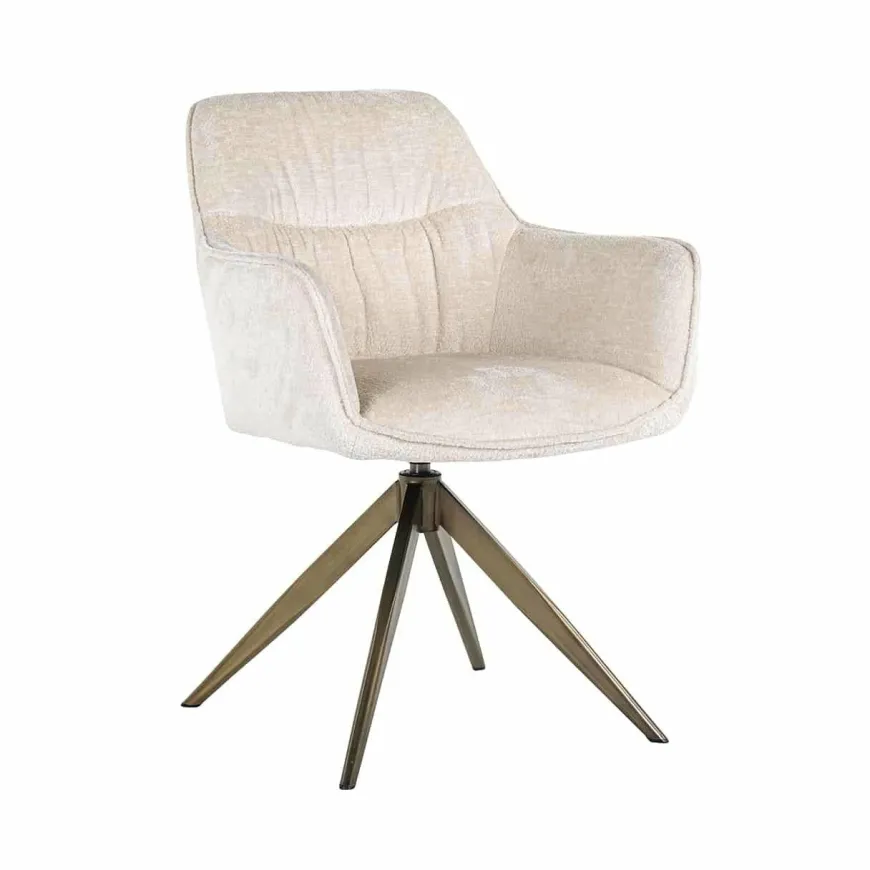 Richmond Interiors Draaistoel Aline white chenille