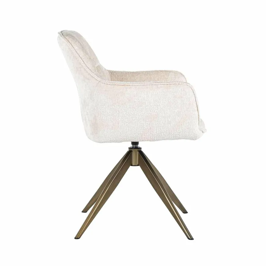 Richmond Interiors Draaistoel Aline white chenille