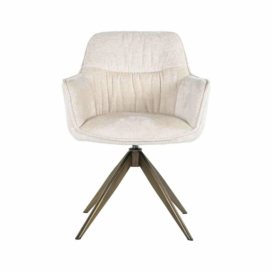 Richmond Interiors Draaistoel Aline white chenille