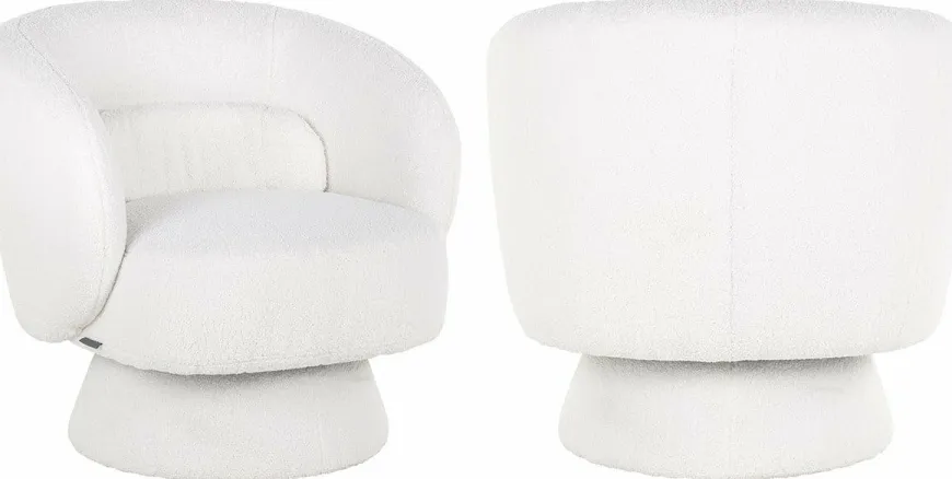 Richmond Interiors Draaifauteuil Senna white furry