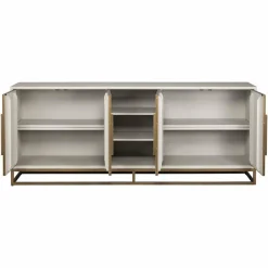 Richmond Interiors Dressoir Whitebone brass 4-deuren (Verona Grey)