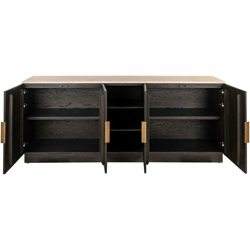 Richmond Interiors Dressoir Claremont brown 4-doors 2-shelves