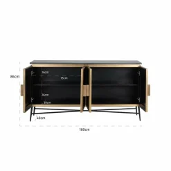 Richmond Interiors Dressoir Ironville 4-deuren (Gold)