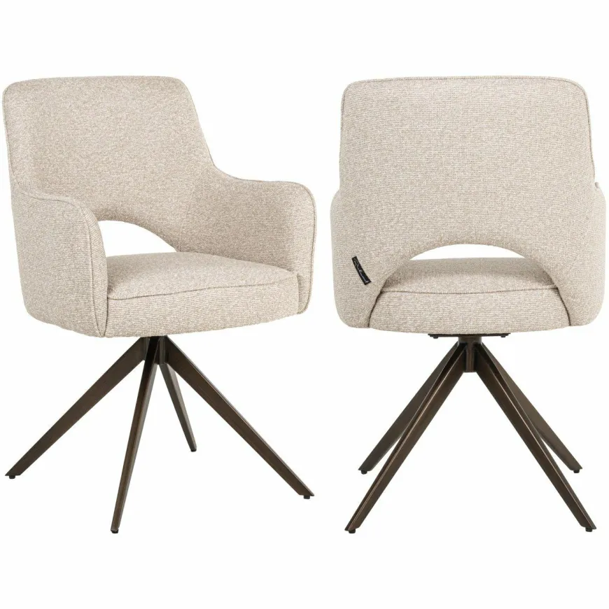 Richmond Interiors Eetkamerstoel Ginerva biscotti swivel