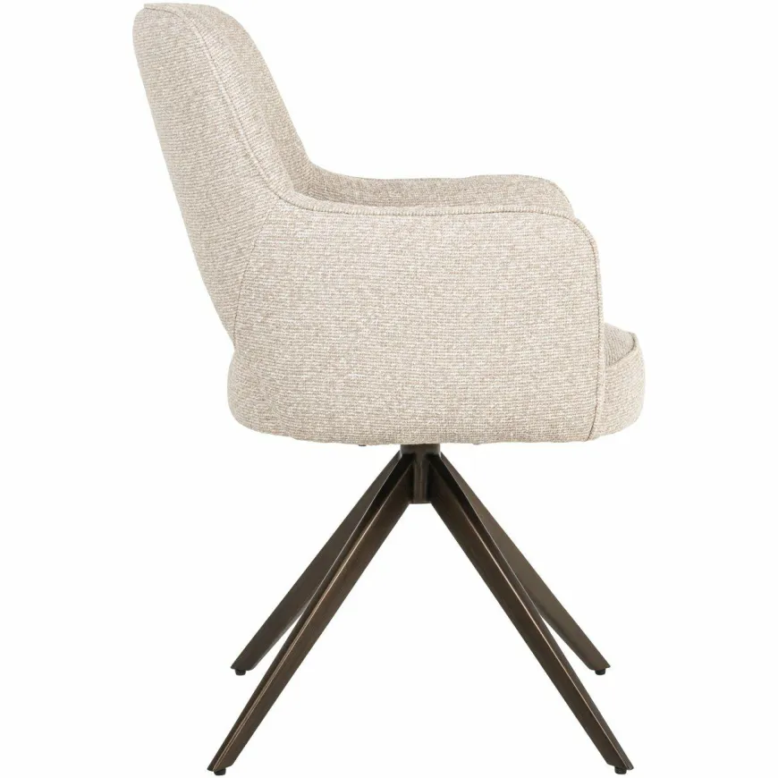 Richmond Interiors Eetkamerstoel Ginerva biscotti swivel