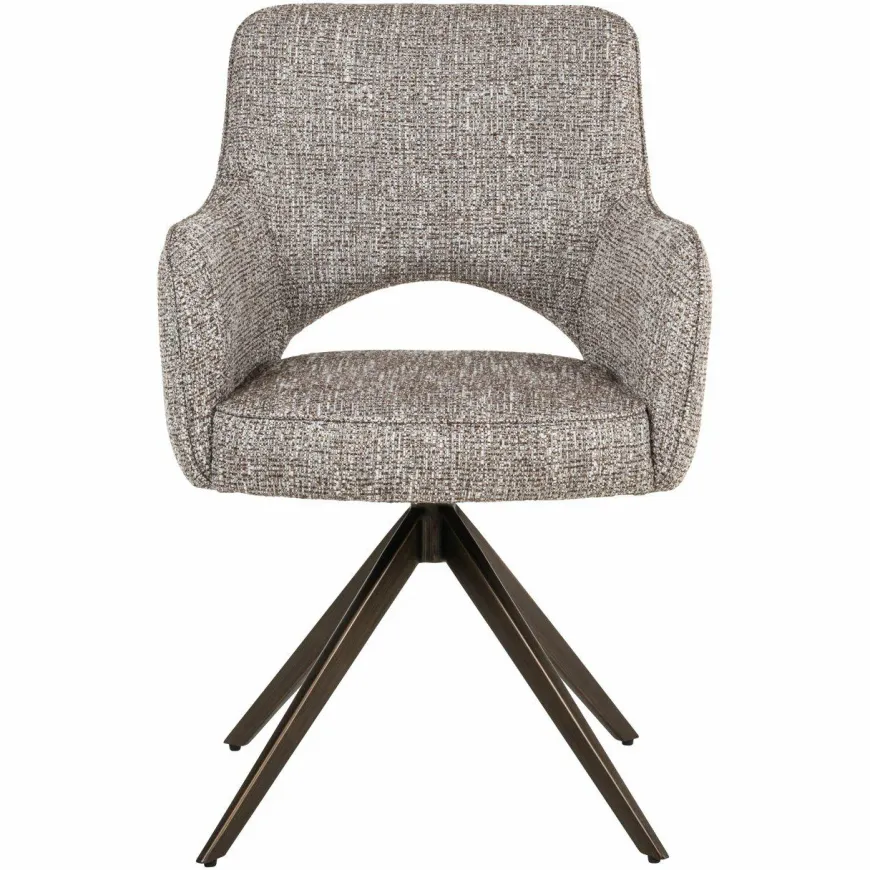 Richmond Interiors Eetkamerstoel Ginerva earth tweed swivel