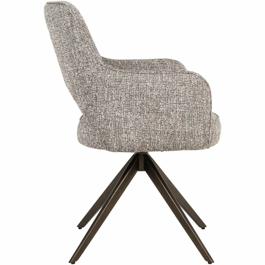 Richmond Interiors Eetkamerstoel Ginerva earth tweed swivel