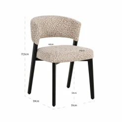 Richmond Interiors Eetkamerstoel Zeno beige leopard