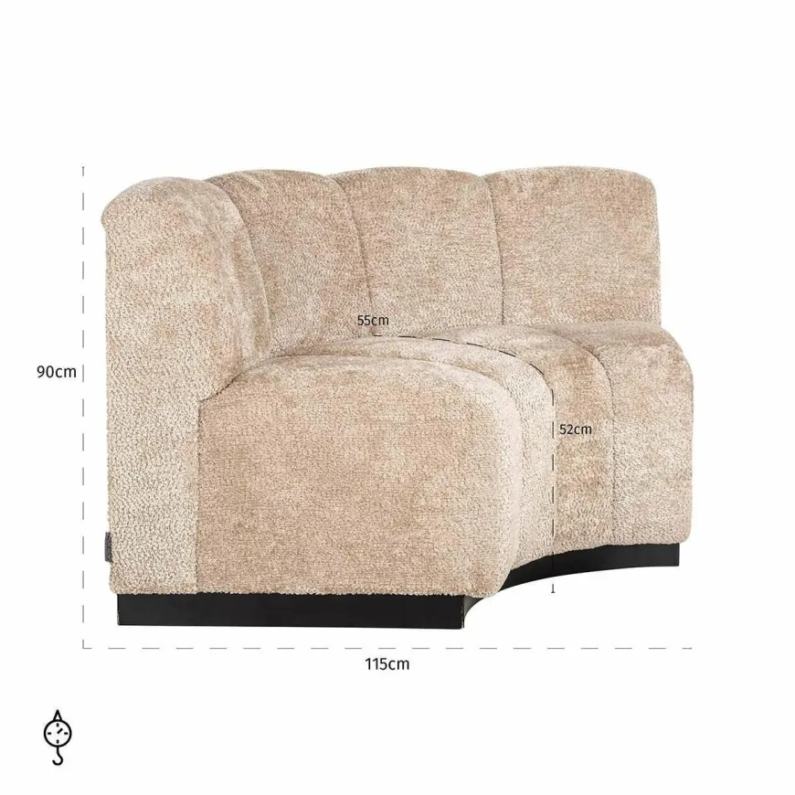 Richmond Interiors Eetkamerbank corner Hillpark 115 cm