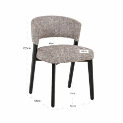 Richmond Interiors Eetkamerstoel Zeno earth tweed
