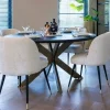 Richmond Interiors Eettafel Blackbone brass 140Ø (Black rustic)