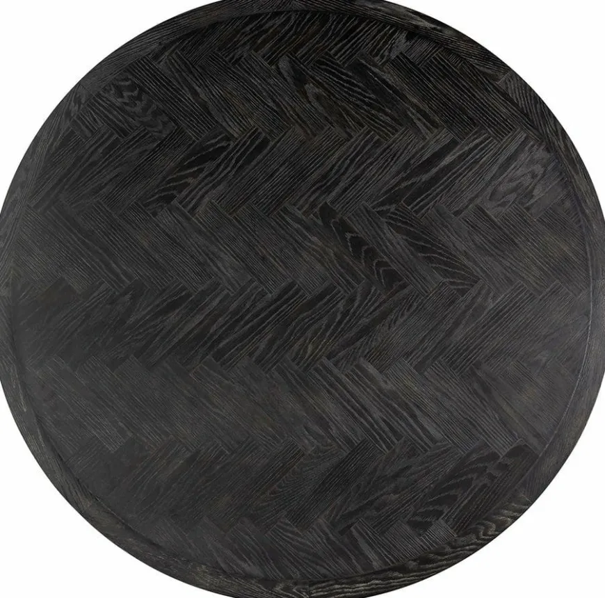 Richmond Interiors Eettafel Blackbone brass 140Ø (Black rustic)