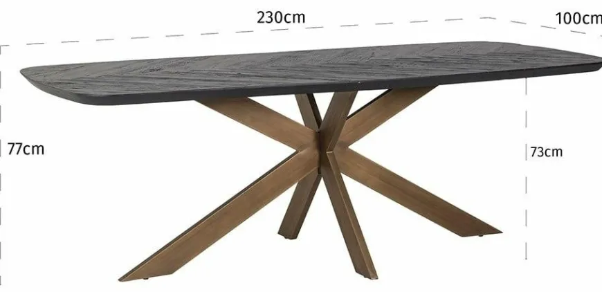 Richmond Interiors Eettafel Hayley 280 (Dark coffee)
