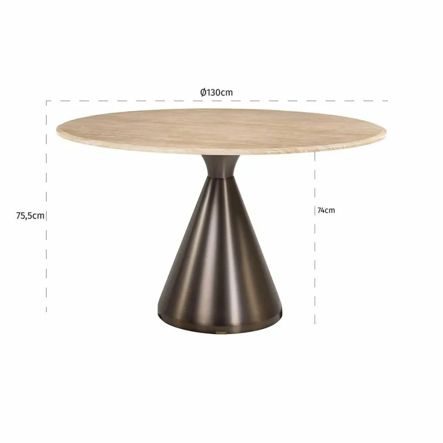 Richmond Interiors Eettafel Montgommery 130Ø Beige