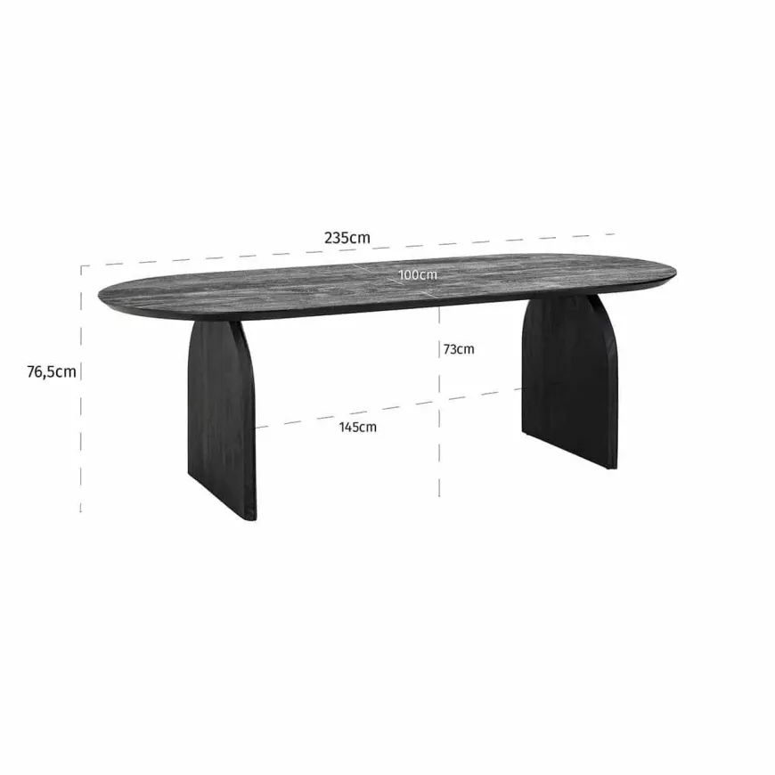 Richmond Interiors Eettafel Hudson 235 cm zwart