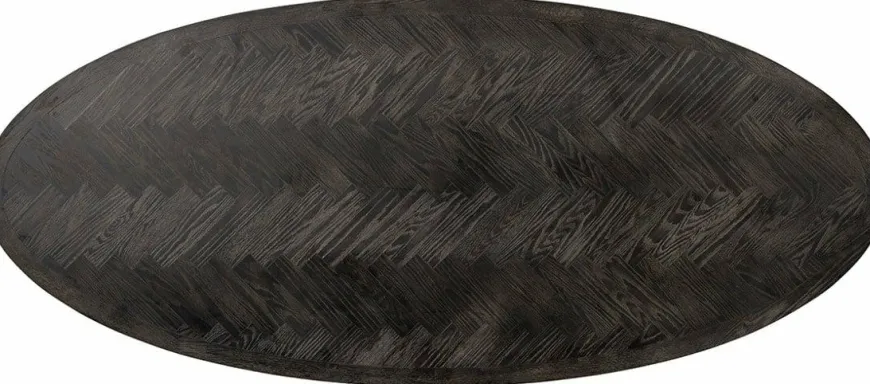 Richmond Interiors Eettafel Blackbone brass ovaal 260 (Black rustic)