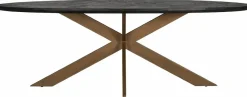 Richmond Interiors Eettafel Blackbone brass ovaal 260 (Black rustic)