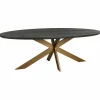 Richmond Interiors Eettafel Blackbone Brass ovaal 230 (Black rustic)