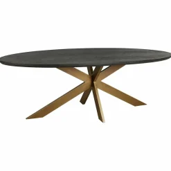 Richmond Interiors Eettafel Blackbone Brass ovaal 230 (Black rustic)