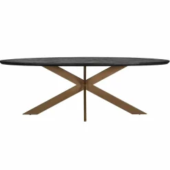 Richmond Interiors Eettafel Blackbone Brass ovaal 230 (Black rustic)