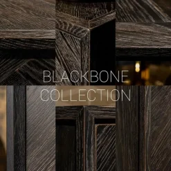 Richmond Interiors Eettafel Blackbone Brass ovaal 230 (Black rustic)