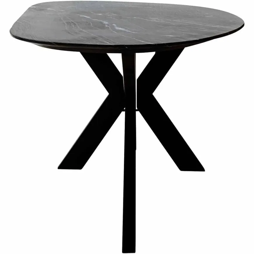 Richmond Interiors Eettafel Trocadero zwart marmer
